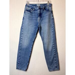 Good American The Weekender High Rise Distressed Straight Leg Jeans